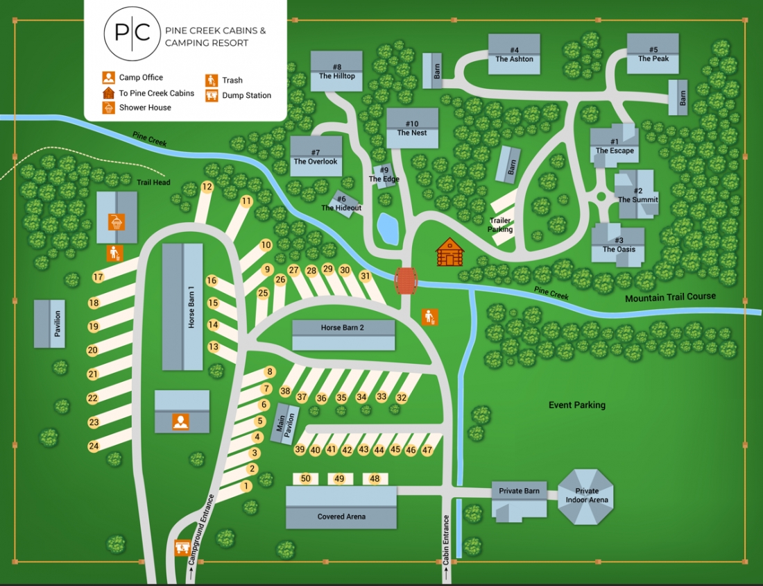 Pine Creek Horseman's Campground, Cabins and Arena South Bloomingville, OH